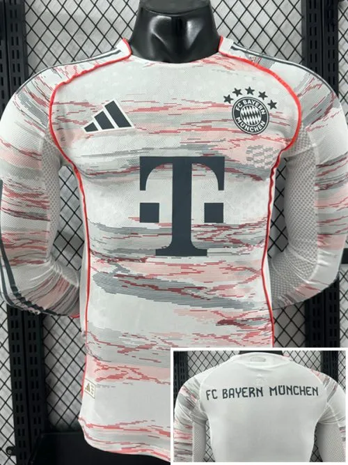 25-26 Bayern Away Long Sleeve Player Version Soccer Jersey