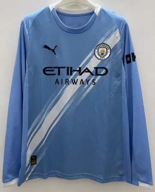 25-26 Man City Home Long Sleeve Soccer Jersey