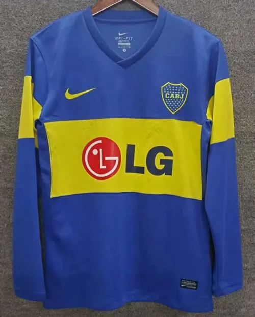 2011-2012 Boca Juniors Home Long Sleeve Retro Soccer Jersey