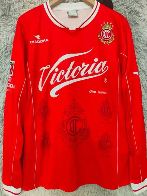 1998-1999 Toluca Home Long Sleeve Retro Soccer Jersey