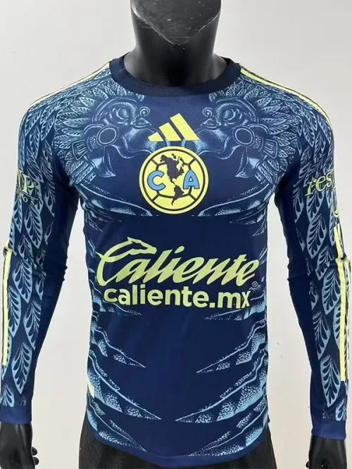 25-26 Club America Away Long Sleeve Player Version Soccer Jersey