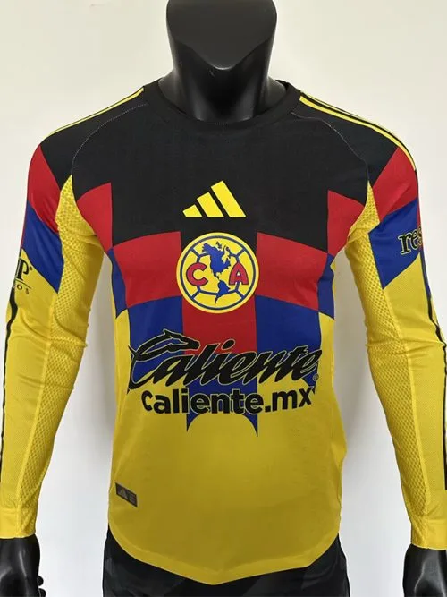 25-26 Club America Home Long Sleeve Player Version Soccer Jersey