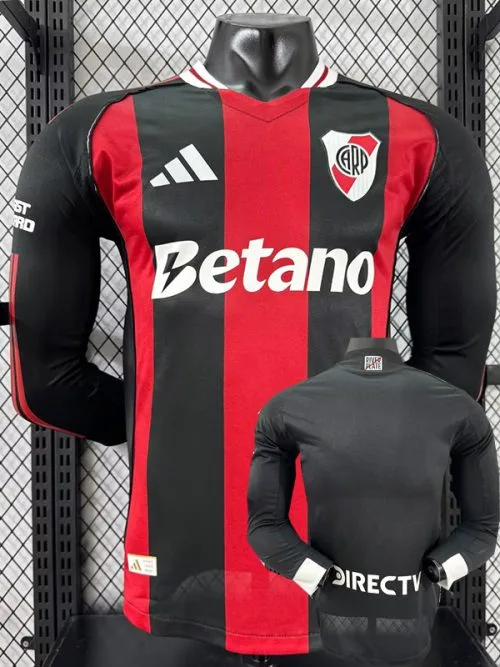 25-26 River Plate Away Long Sleeve Player Version Soccer Jersey