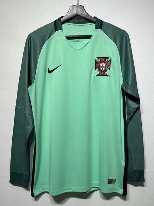 2016 Portugal Away Long Sleeve Retro Soccer Jersey