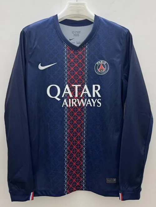25-26 PSG Home Long Sleeve Soccer Jersey