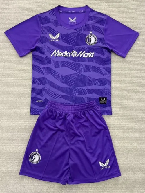 25-26 Feyenoord Purple Goalkeeper Kids Soccer Jersey