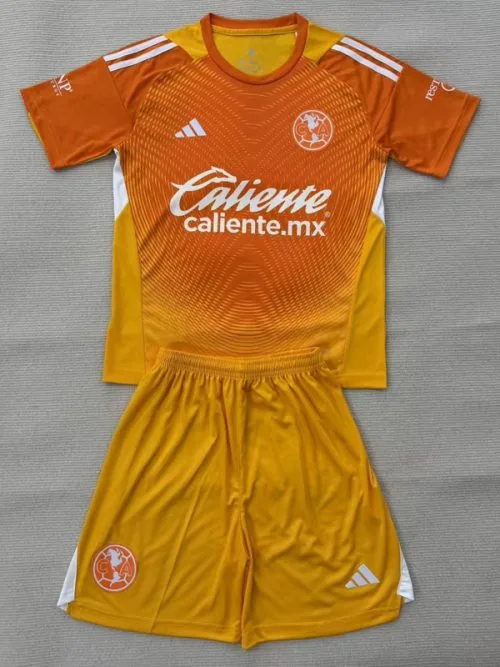 25-26 Club America Orange GoalKeeper Kids Soccer Jersey