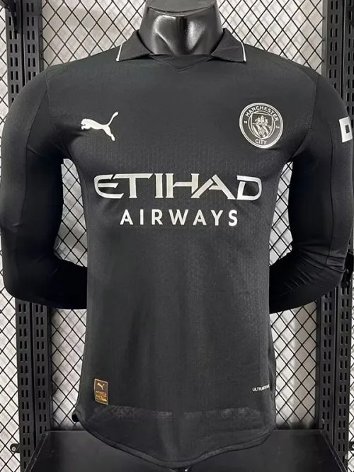 25-26 Man City Away Long Sleeve Player Version Soccer Jersey