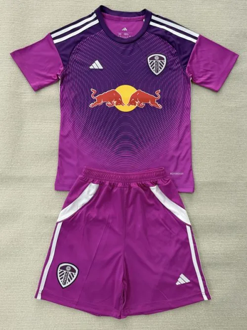 25-26 Leeds United Purple GoalKeeper Kids Soccer Jersey