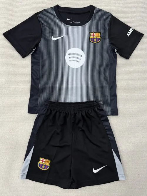 25-26 BAR Black Goalkeeper Kids Soccer Jersey