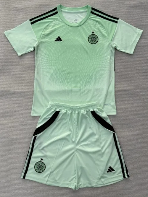 25-26 Celtic Green Goalkeeper Kids Soccer Jersey