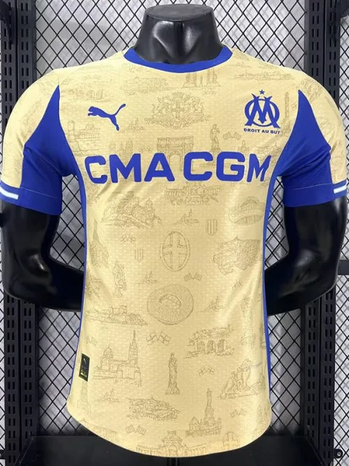 25-26 Marseille Earthy Yellow Player Version Soccer Jersey