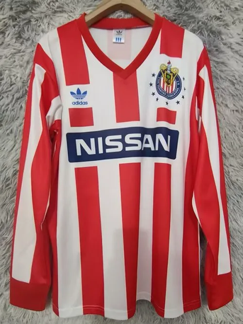 1990-1991 Chivas Home Long Sleeve Retro Soccer Jersey