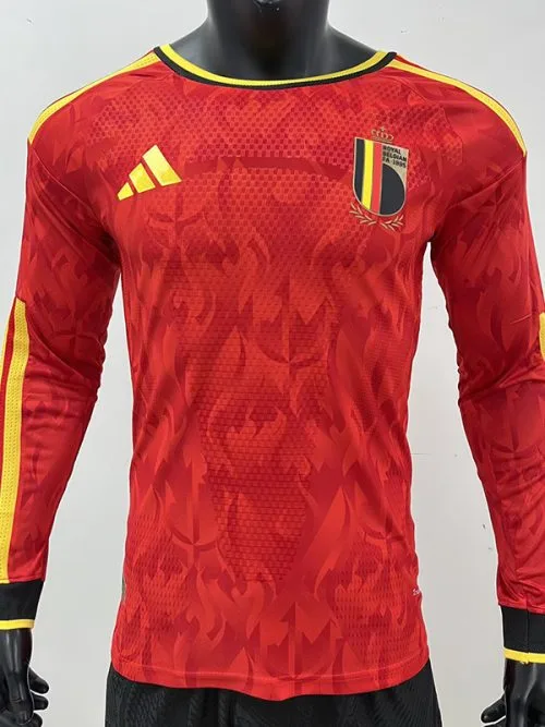 26-27 Belgium Home Long Sleeve Player Version Soccer Jersey