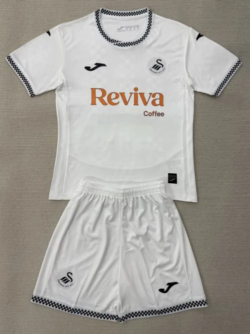 25-26 Swansea City Home Kids Soccer Jersey