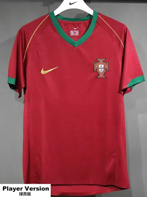 2006 Portugal Home Player Version  Retro Soccer Jersey