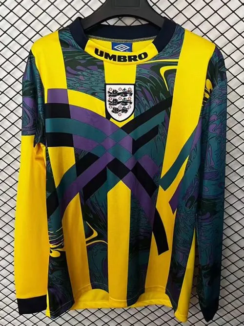 1995 England Goalkeeper Retro Long Sleeve Soccer Jersey