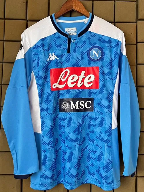 2019-2020 Napoli Home Long Sleeve Retro Soccer Jersey