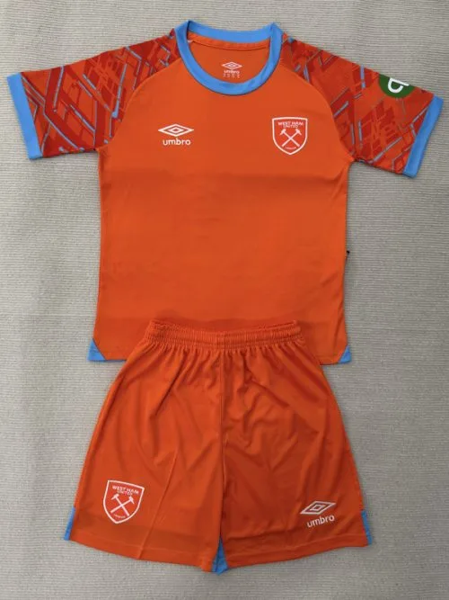 25-26 West Ham Orange Goalkeeper Kids Soccer Jersey