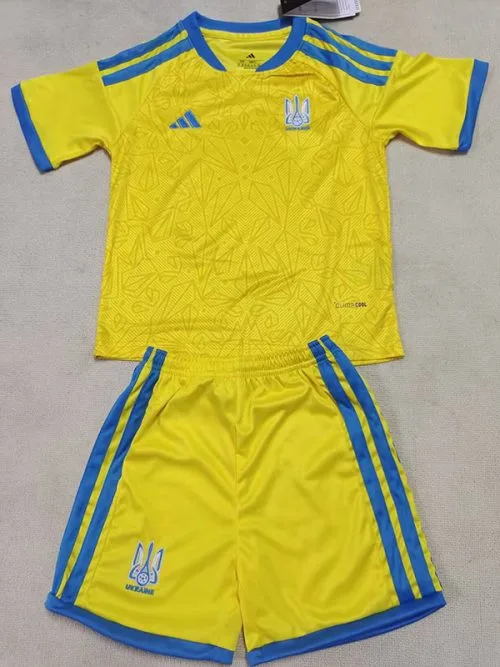 26-27 Ukraine Home Kids Soccer Jersey