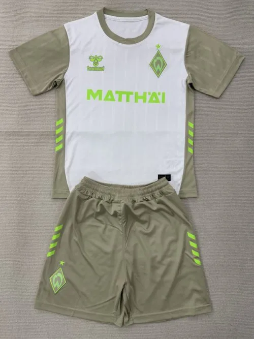 25-26 Werder Bremen Away Kids Soccer Jersey