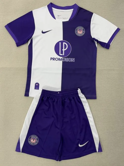 25-26 Toulouse Home Kids Soccer Jersey