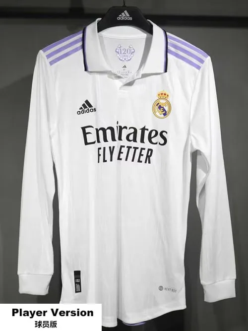 22-23 RMA Home Long Sleeve Player Version Soccer Jersey