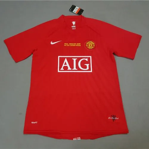 2007-2008 Man Utd home Red Retro soccer jersey